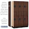 Salsbury Industries Wardrobe Locker, 45" W, 18" D, 76" H, (3) Wide, (6) Openings, Mahogany 27368MAH - alternate 8